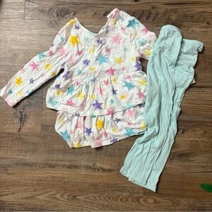 Star Patterned Ruffle Peplum Set